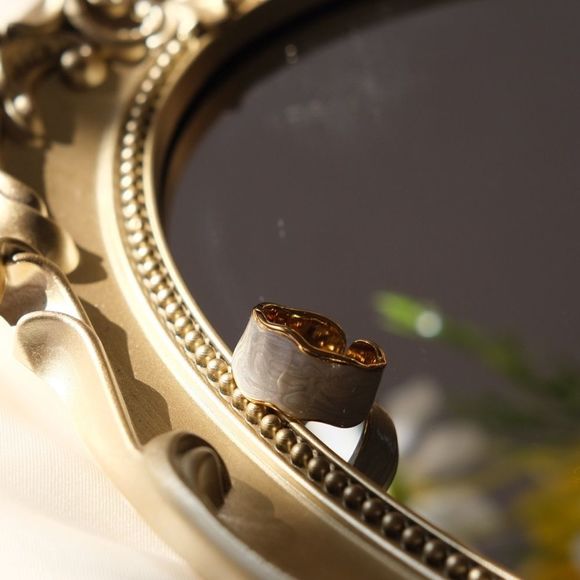 CLOSING SALE! 18K Gold Plated Adjustable Shimmery Ring - Picture 9 of 13